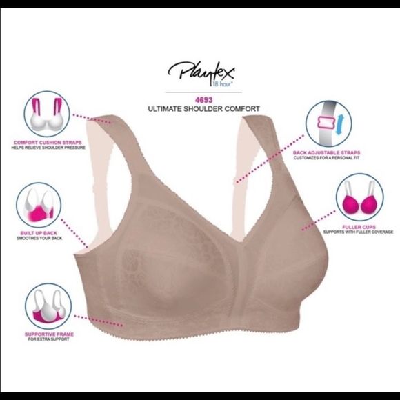Playtex 18 Hour Black Bra 40C NWT - Picture 3 of 7